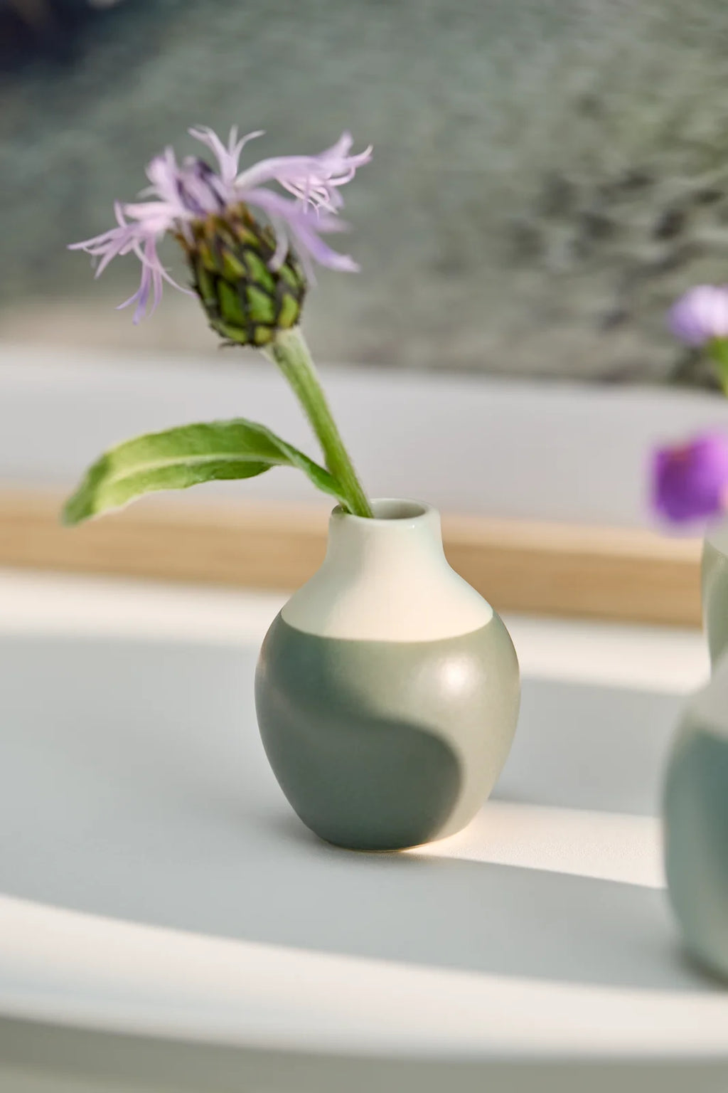 Mini bottle vases green Set 5-8,5x3,5-4,5cm
