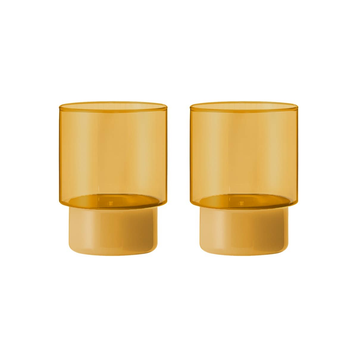 Drinking glasses Jill yellow, set of 2
