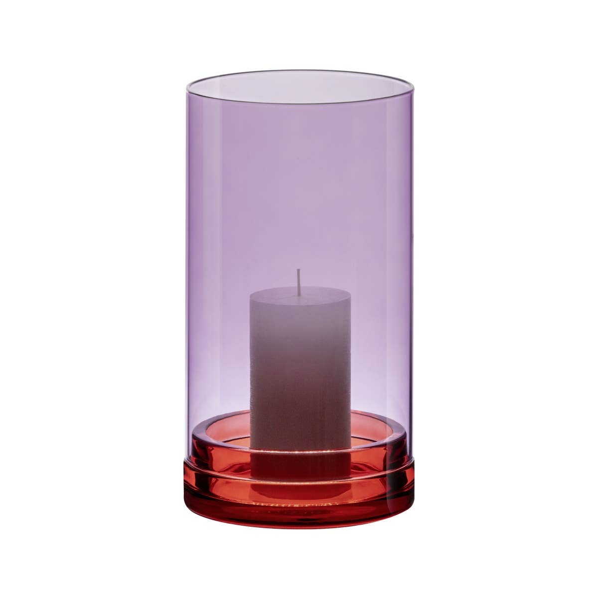 Glass lantern large 'Lucius' violett