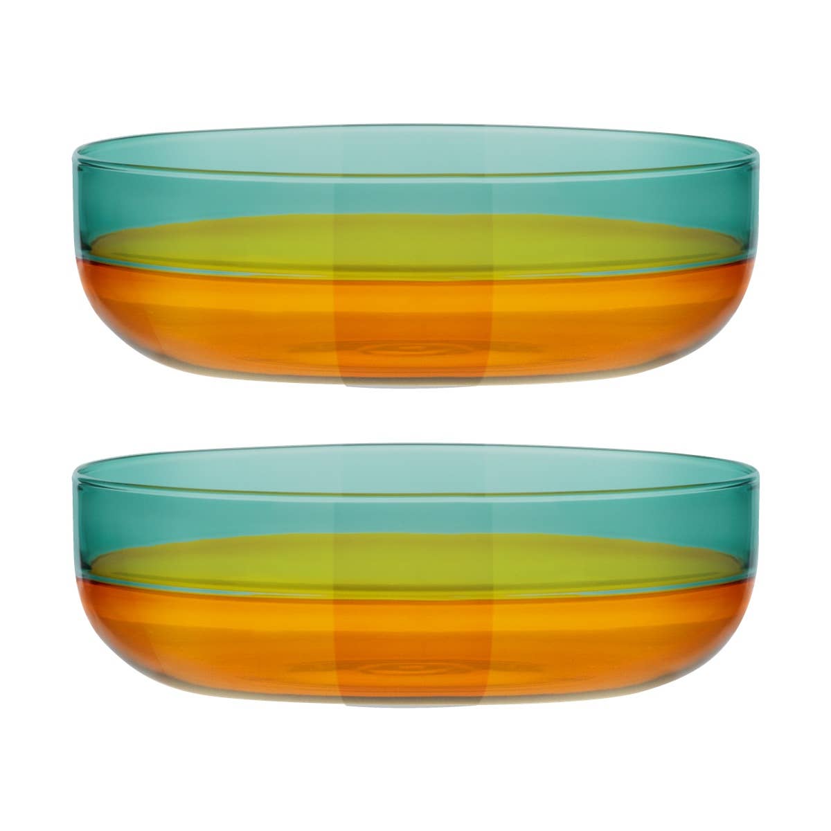 Small glass Bowls 'amber', set of 2