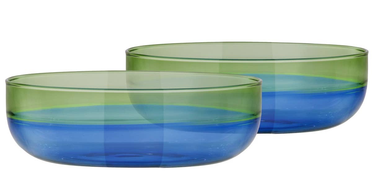 Small glass Bowls 'ocean', set of 2