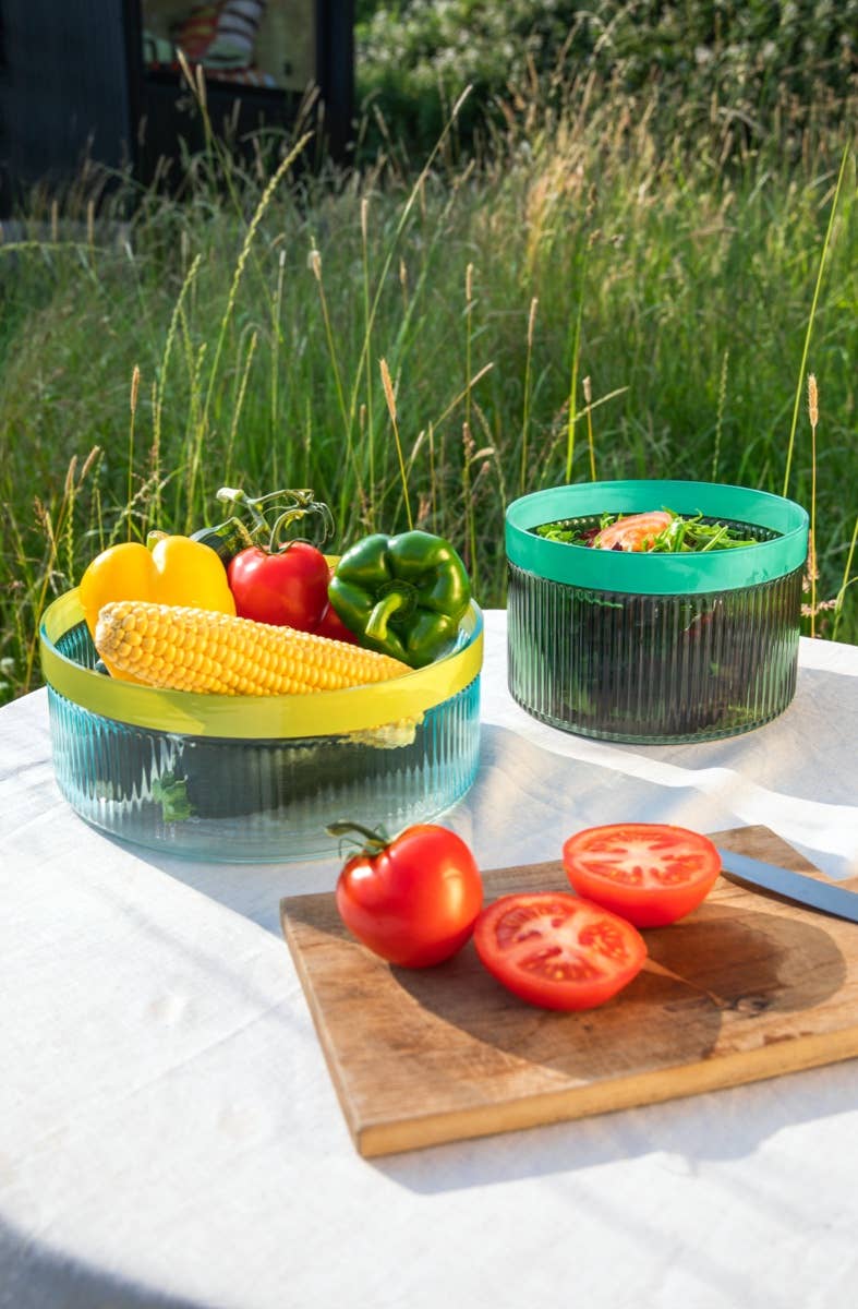 Glass bowl Groove 'green'