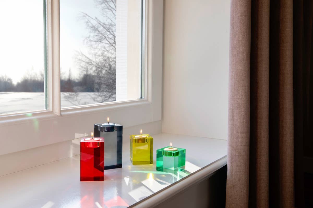 Glassblock candleholder 'Vela'