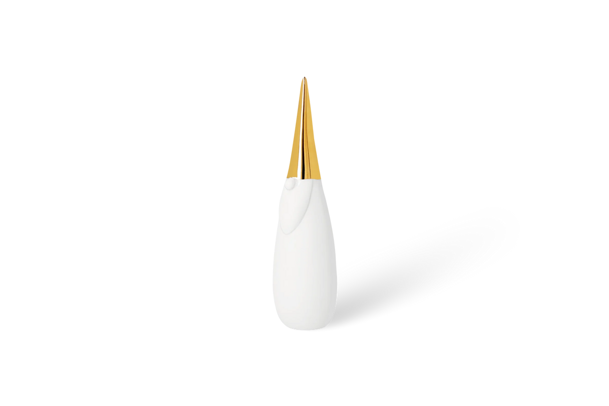 Porcelain stories Santa large gold 4x4x15cm
