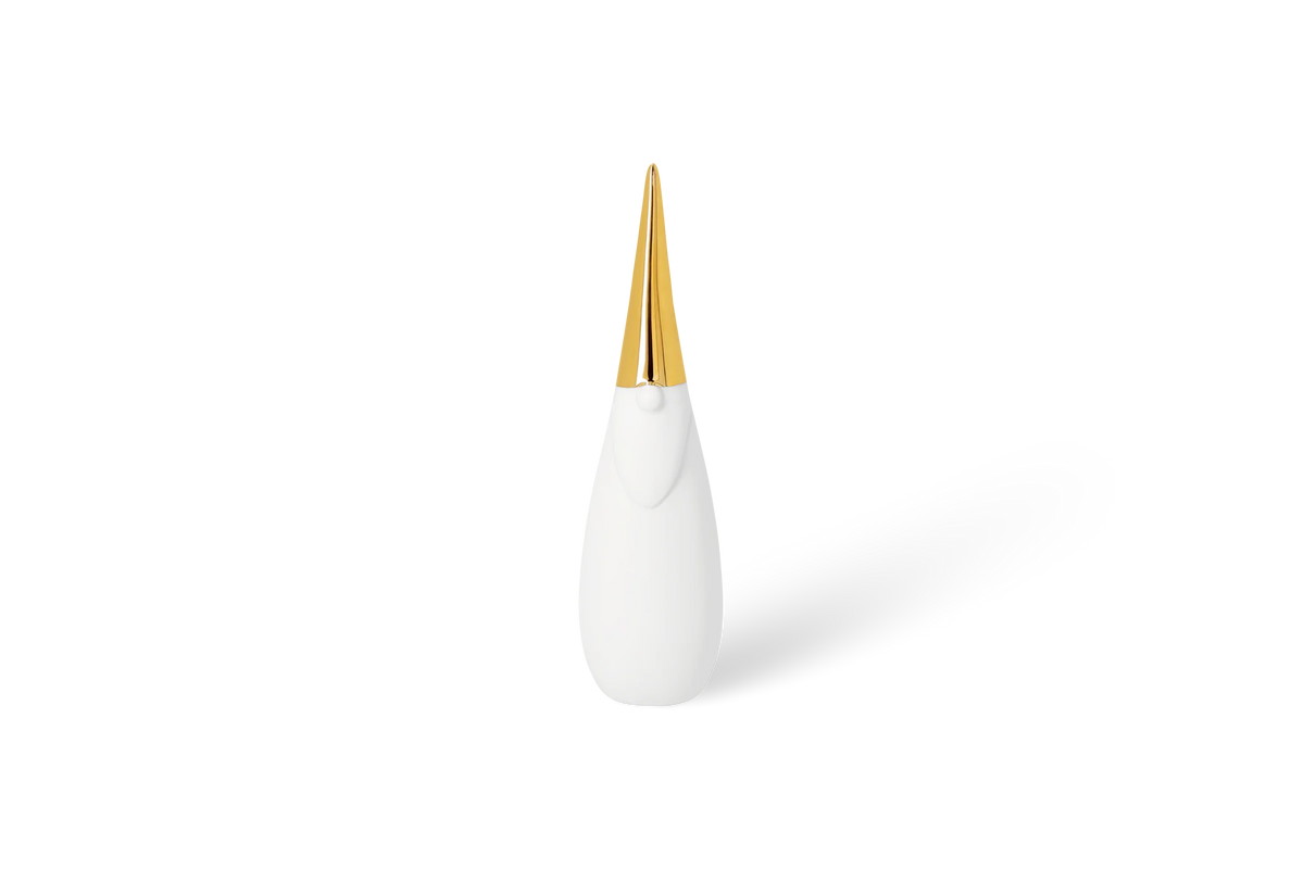 Porcelain stories Santa large gold 4x4x15cm