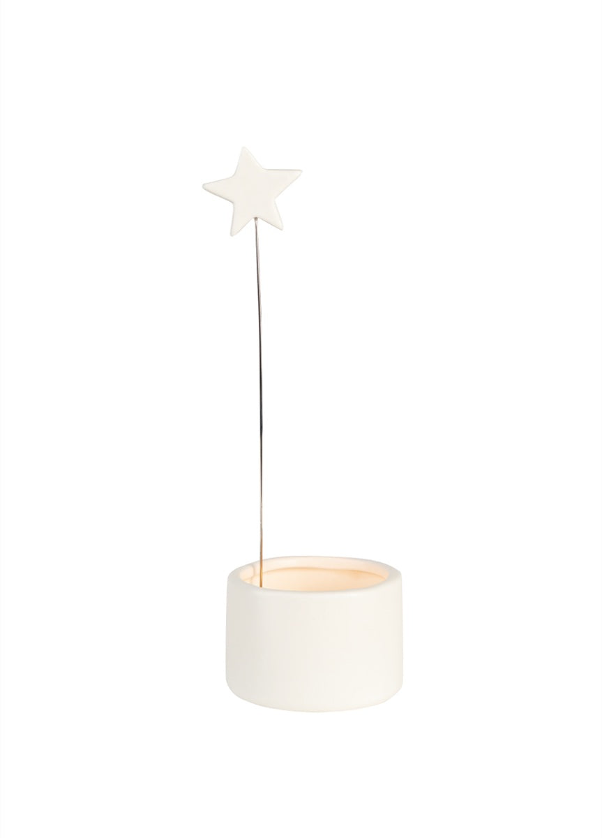 Tea light holder Star D.6cm H.19.5cm