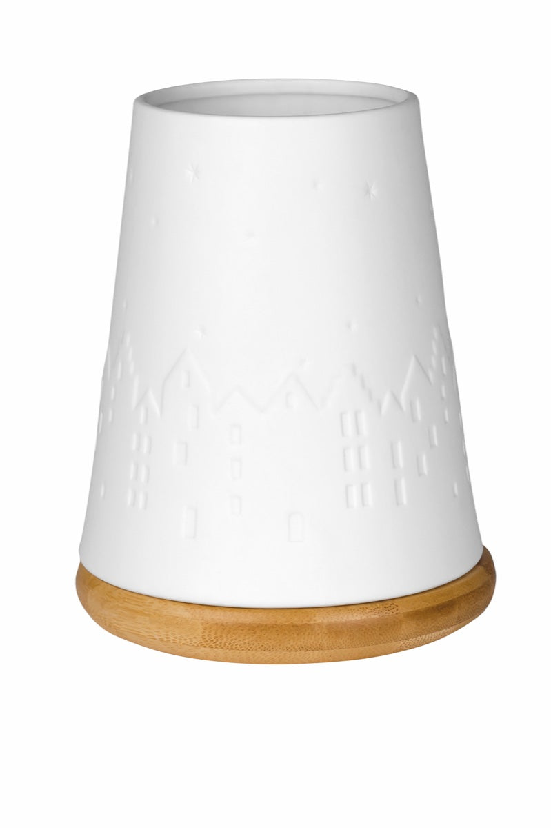 Poetry lantern winter town D.12.8cm H.16.3cm