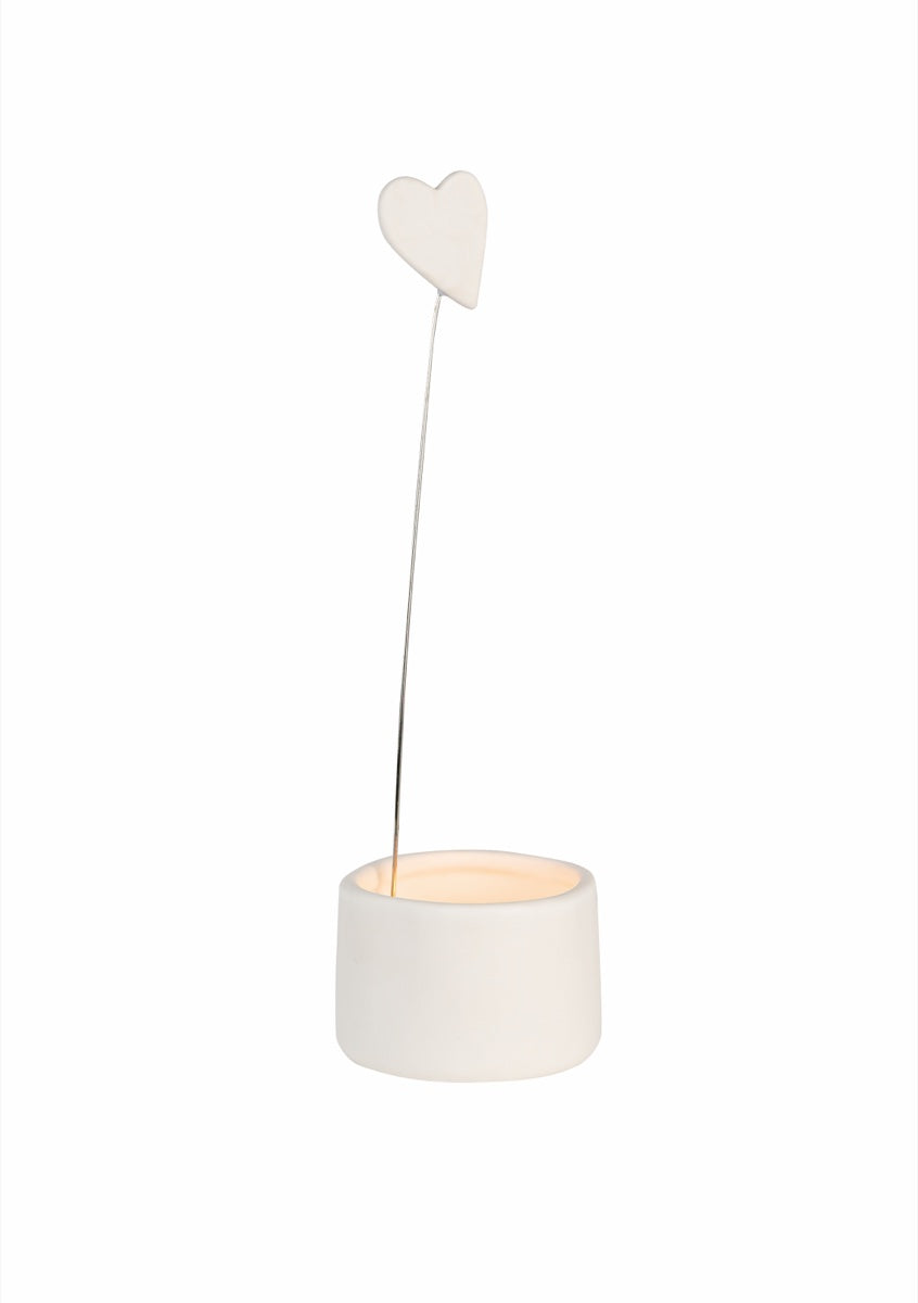 Tea light holder heart D.6cm H.19.5cm
