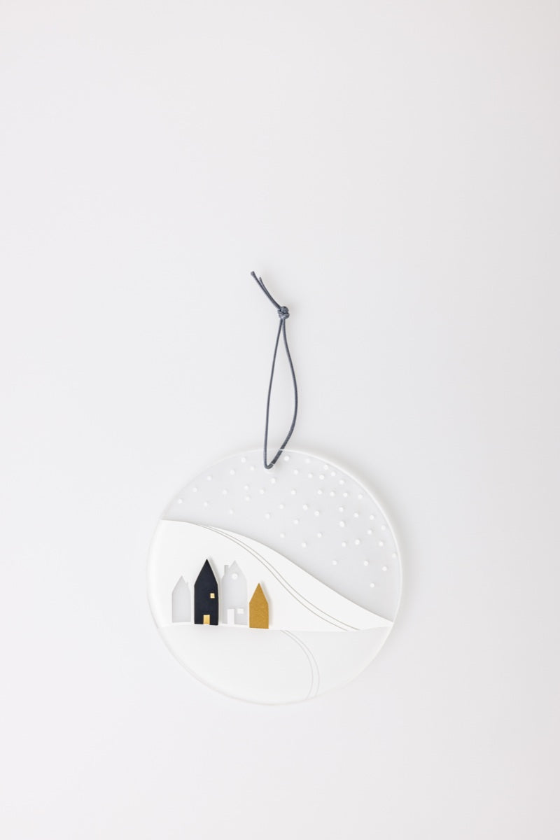 Glass Hanger Snowscape Diameter12cm