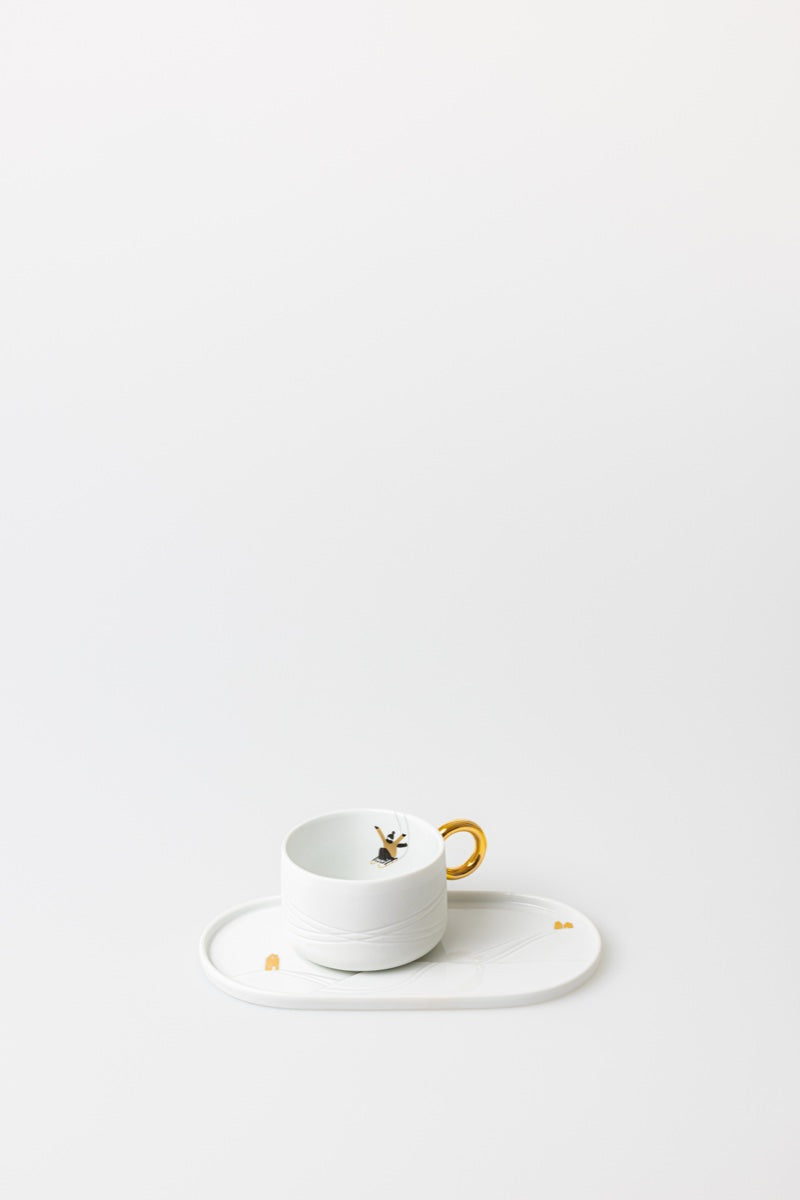 Cup with serving plate 22x11x3.6cm