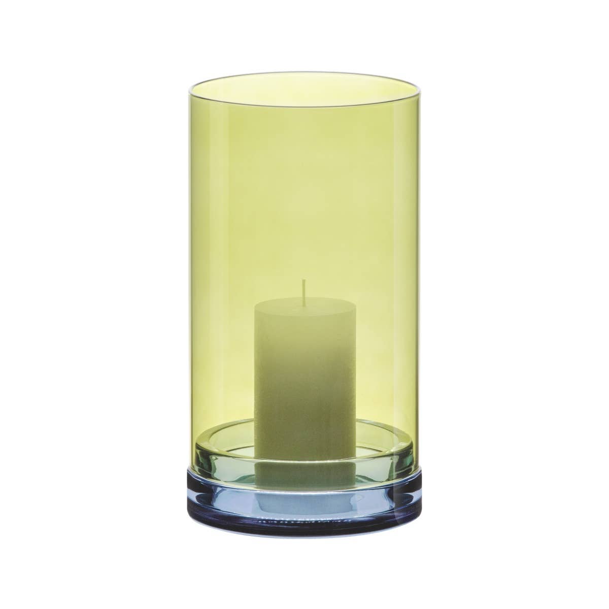 Glass lantern large 'Lucius' lime
