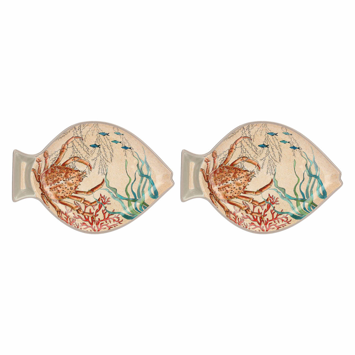 Sea Life Set 2 Plates Fish 33X23 cm