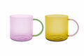 Glass mugs 'Fred' rose-yellow, set of 2