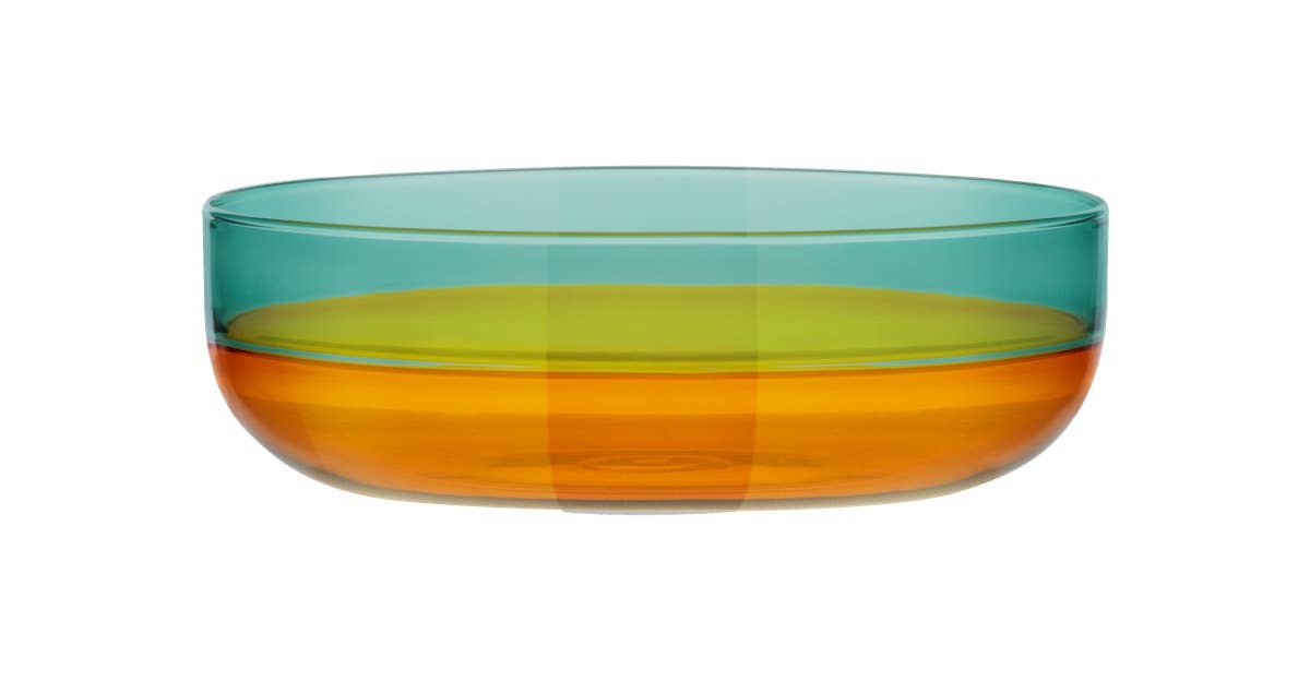 Small glass Bowls 'amber', set of 2