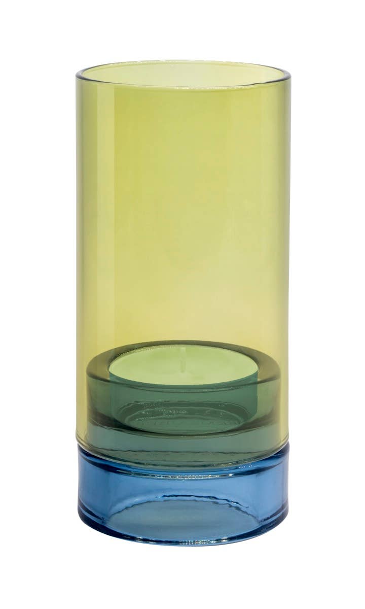Glass lantern 'Lys' lime