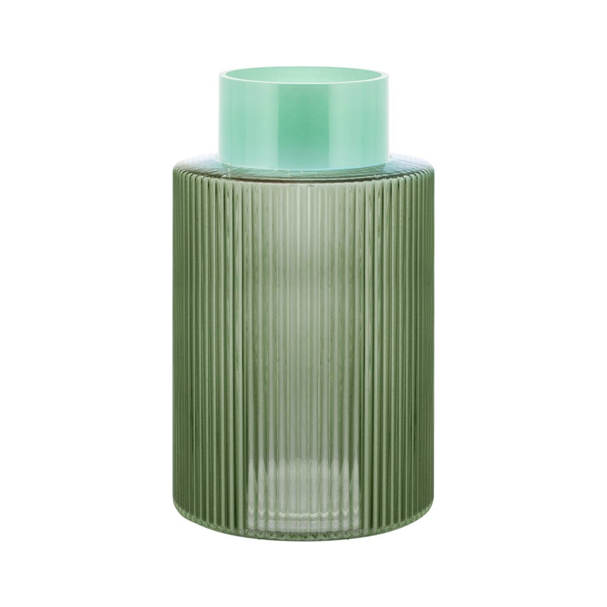 Glass vase Groove ,green'